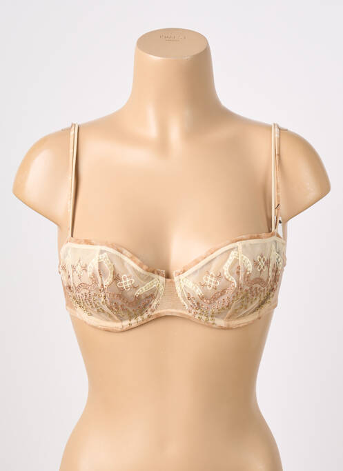 Soutien-gorge effet matière satinée haut soutien-gorge balconnet beige CHANTELLE femme