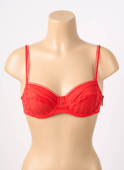 Soutien-gorge effet matière satinée haut soutien-gorge balconnet rouge MARIE JO femme