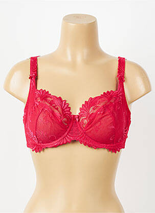 Soutien-gorge effet matière satinée haut soutien-gorge emboitant rouge EMPREINTE femme