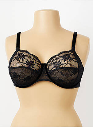 Soutien-gorge effet matière satinée haut soutien-gorge emboitant noir EMPREINTE femme