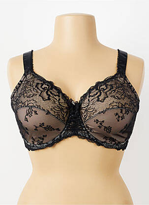Soutien-gorge tissage dentelle haut soutien-gorge emboitant noir LISE CHARMEL femme