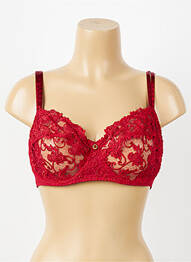 Soutien-gorge broderie haut soutien-gorge emboitant rouge LISE CHARMEL femme