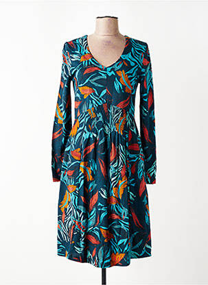 Robe mi-longue manches longues manches longues bleu NOMADS femme