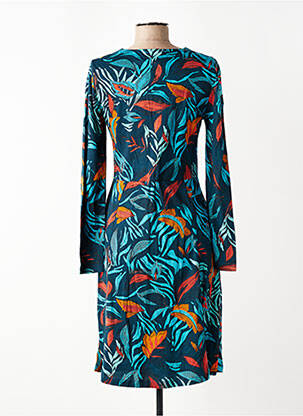 Robe mi-longue manches longues manches longues bleu NOMADS femme