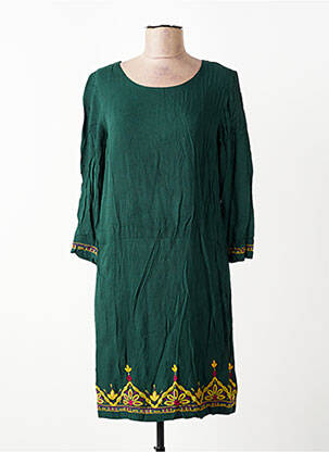 Robe courte manches longues manches longues vert NOMADS femme