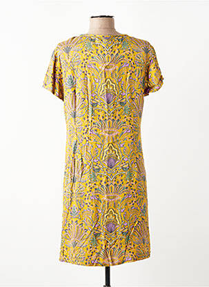 Robe courte manches courtes manches courtes jaune NOMADS femme