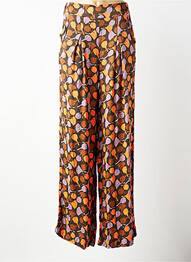 Pantalon large fermeture zip latéral taille normale orange WOW TO GO femme