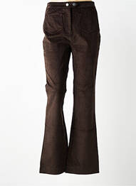Pantalon flare stretch taille haute marron WOW TO GO femme