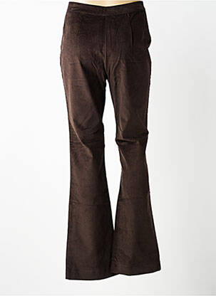 Pantalon flare stretch taille haute marron WOW TO GO femme
