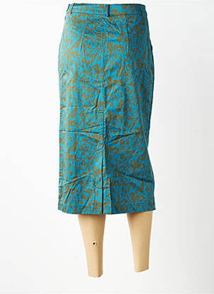 Jupe mi-longue fermeture zip latéral bleu WOW TO GO femme