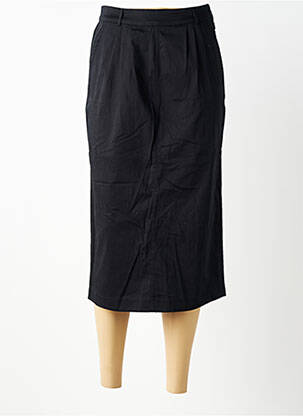 Jupe mi-longue taille à pinces noir WOW TO GO femme