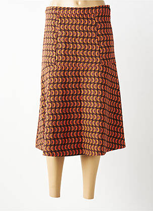 Jupe mi-longue stretch orange WHO'S THAT GIRL femme