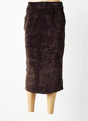 Jupe longue coupe droite marron WOW TO GO femme
