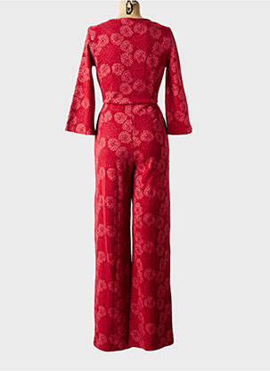 Combi-pantalon fermeture zippée au dos manches 3/4 rouge WHO'S THAT GIRL femme