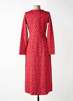 Robe longue imprimé fantaisie manches longues rouge WOW TO GO femme
