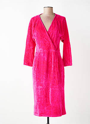 Robe mi-longue manches longues manches longues rose WOW TO GO femme