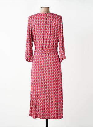 Robe mi-longue manches 3/4 manches 3/4 rose WOW TO GO femme