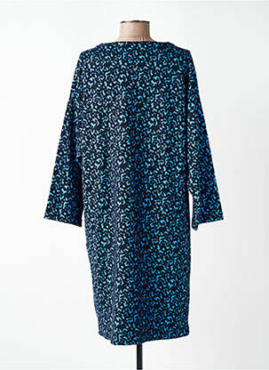 Robe mi-longue imprimé fantaisie manches longues bleu WOW TO GO femme