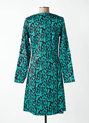 Robe mi-longue imprimé fleurs manches longues noir WOW TO GO femme