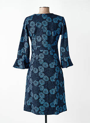 Robe mi-longue imprimé fleurs manches longues bleu WHO'S THAT GIRL femme