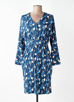 Robe courte manches longues manches longues bleu WOW TO GO femme