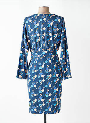 Robe courte manches longues manches longues bleu WOW TO GO femme
