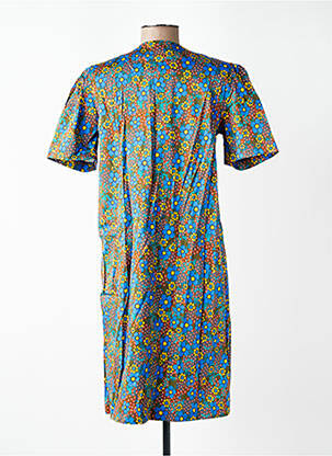 Robe mi-longue imprimé fleurs manches courtes vert WHO'S THAT GIRL femme