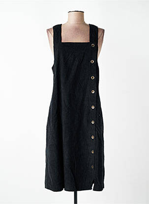 Robe mi-longue coupe cintrée fines bretelles noir NOMADS femme