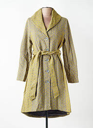 Manteau long coupe cintrée sans capuche jaune NOMADS femme