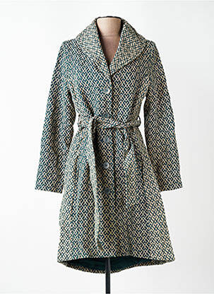 Manteau long coupe cintrée sans capuche vert NOMADS femme