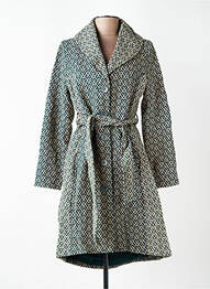 Manteau long coupe cintrée sans capuche vert NOMADS femme