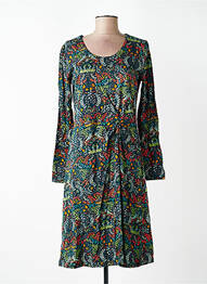 Robe mi-longue imprimé fleurs manches longues vert NOMADS femme