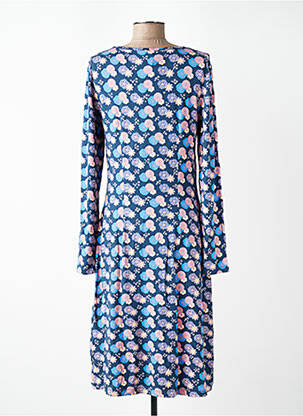 Robe mi-longue imprimé fleurs manches longues bleu WHO'S THAT GIRL femme