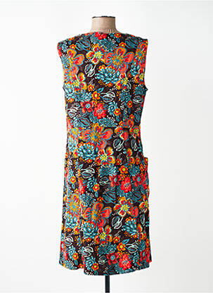 Robe mi-longue imprimé fleurs sans manche rouge NOMADS femme