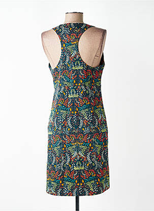 Robe mi-longue imprimé fleurs fines bretelles vert NOMADS femme