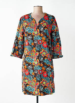 Robe courte manches 3/4 manches 3/4 rouge NOMADS femme