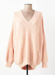 Pull stretch manches longues rose WOW TO GO femme