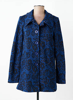 Manteau court poches sans capuche bleu WOW TO GO femme