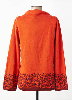 Pull coupe cintrée manches longues orange TRANQUILLO femme