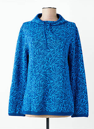 Pull coupe cintrée manches longues bleu TRANQUILLO femme