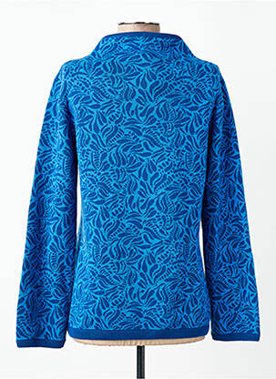 Pull coupe cintrée manches longues bleu TRANQUILLO femme