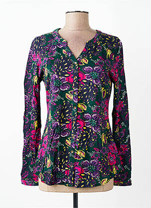 Chemisier imprimé fleurs manches longues vert NOMADS femme