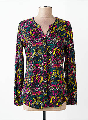 Chemisier imprimé fleurs manches longues noir NOMADS femme