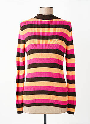 Pull stretch manches longues marron WOW TO GO femme