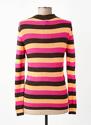 Pull stretch manches longues marron WOW TO GO femme