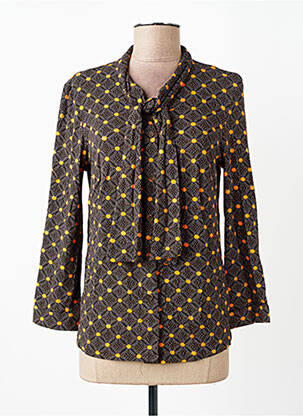 Chemisier coupe cintrée manches longues marron WOW TO GO femme