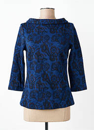 Top tissage jersey manches 3/4 bleu WHO'S THAT GIRL femme