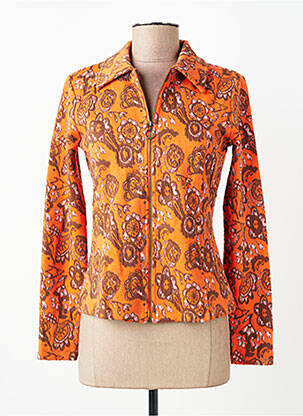 Veste casual col chemisier orange WOW TO GO femme