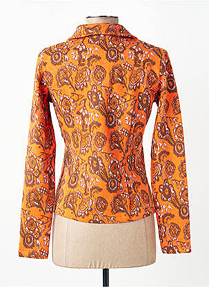 Veste casual col chemisier orange WOW TO GO femme