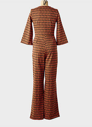 Combi-pantalon coupe cintrée manches 3/4 marron WHO'S THAT GIRL femme